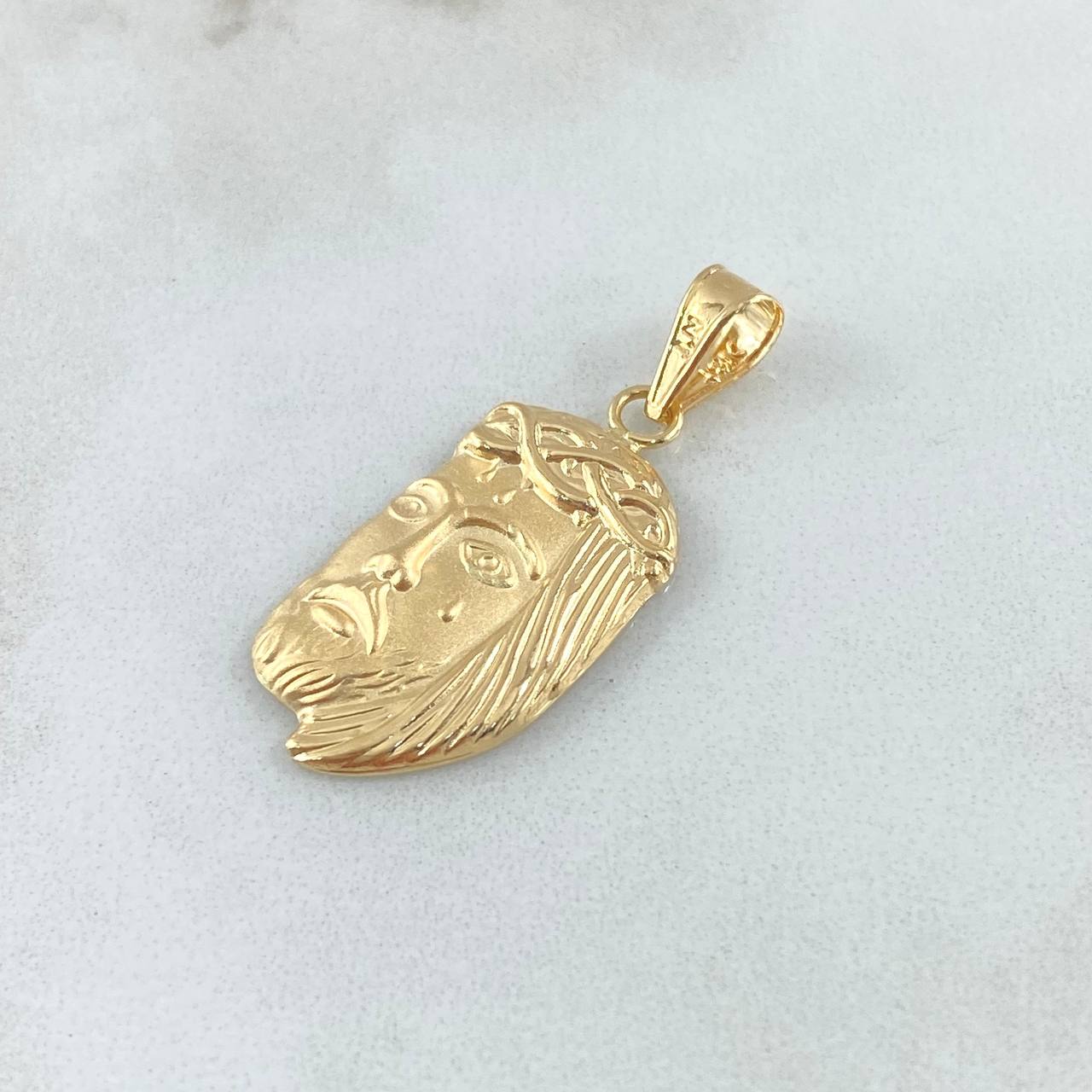 Pendant Jesus Face 2.1gr / 3.5cm / Matte 18K Yellow Gold ©