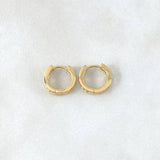 Candongas Doble Carril 2.05gr / 1/2 in / Oro Amarillo 18K