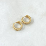 Candongas Doble Carril 2.05gr / 1/2 in / Oro Amarillo 18K