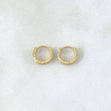 Hoop Earrings Track 1.35gr / 0.9cm / White Zircons 18K Yellow Gold ©