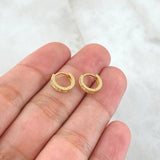 Hoop Earrings Track 1.35gr / 0.9cm / White Zircons 18K Yellow Gold ©