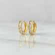 Hoop Earrings Track 1.35gr / 0.9cm / White Zircons 18K Yellow Gold ©