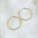 Hoop Earrings Striped Hoop 1.65gr / 3cm / 18K Yellow Gold ©