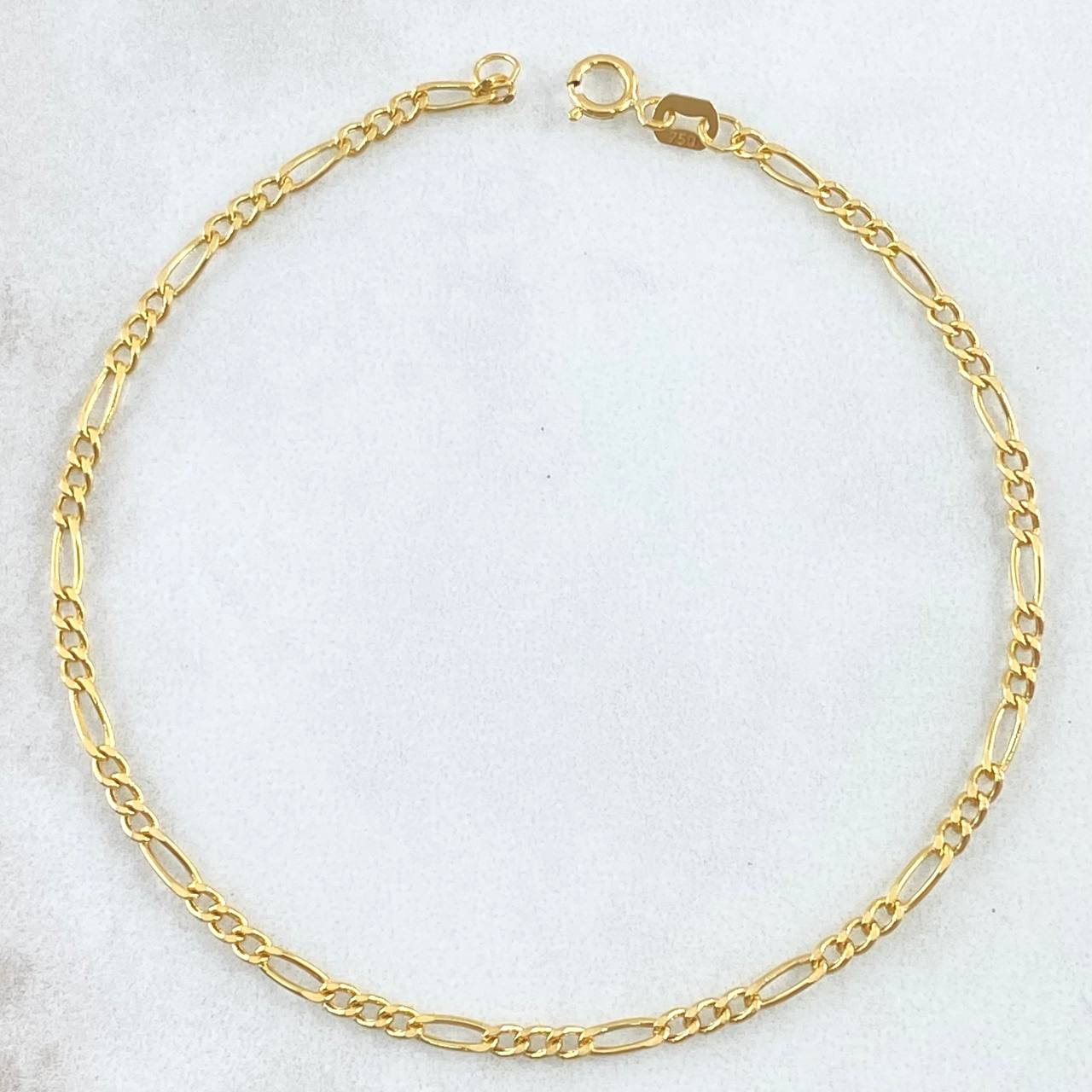 Bracelet Figaro 1.2gr / 20cm / 2.6mm Yellow Gold +1 18K ©