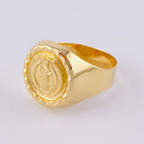San Benito Bordered Signet Ring 3.65g / T10 Yellow Gold 18K