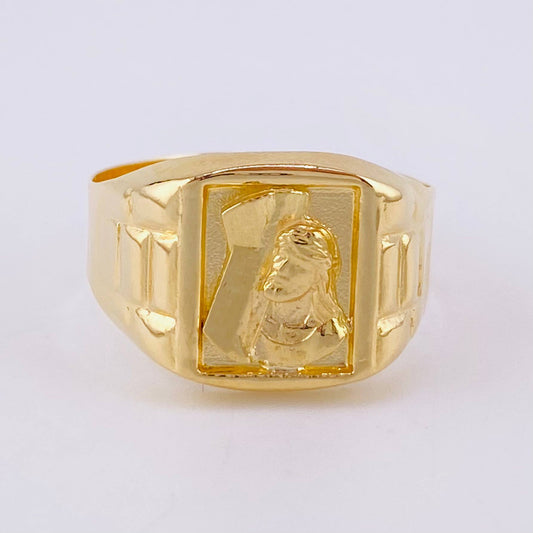 Jesus Christ Signet Ring 3.35g / Size 11 1/4 Yellow Gold 18K