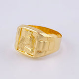 Jesus Christ Signet Ring 3.35g / Size 11 1/4 Yellow Gold 18K