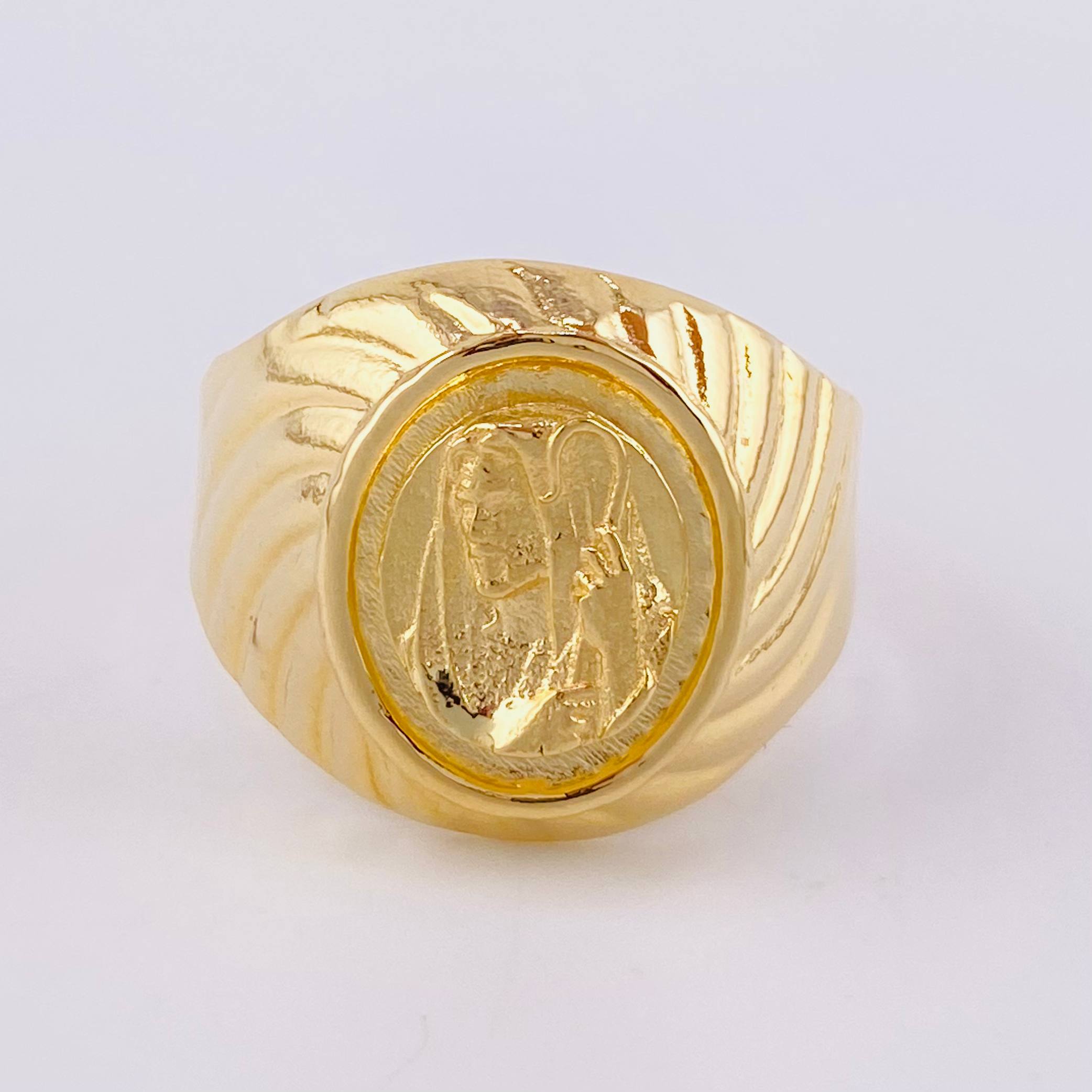 Jesus Christ Signet Ring 3.9g / T10 Yellow Gold 18K