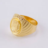 Anillo Sello Jesucristo 3.9g / T10 3/4 Oro Amarillo 18K