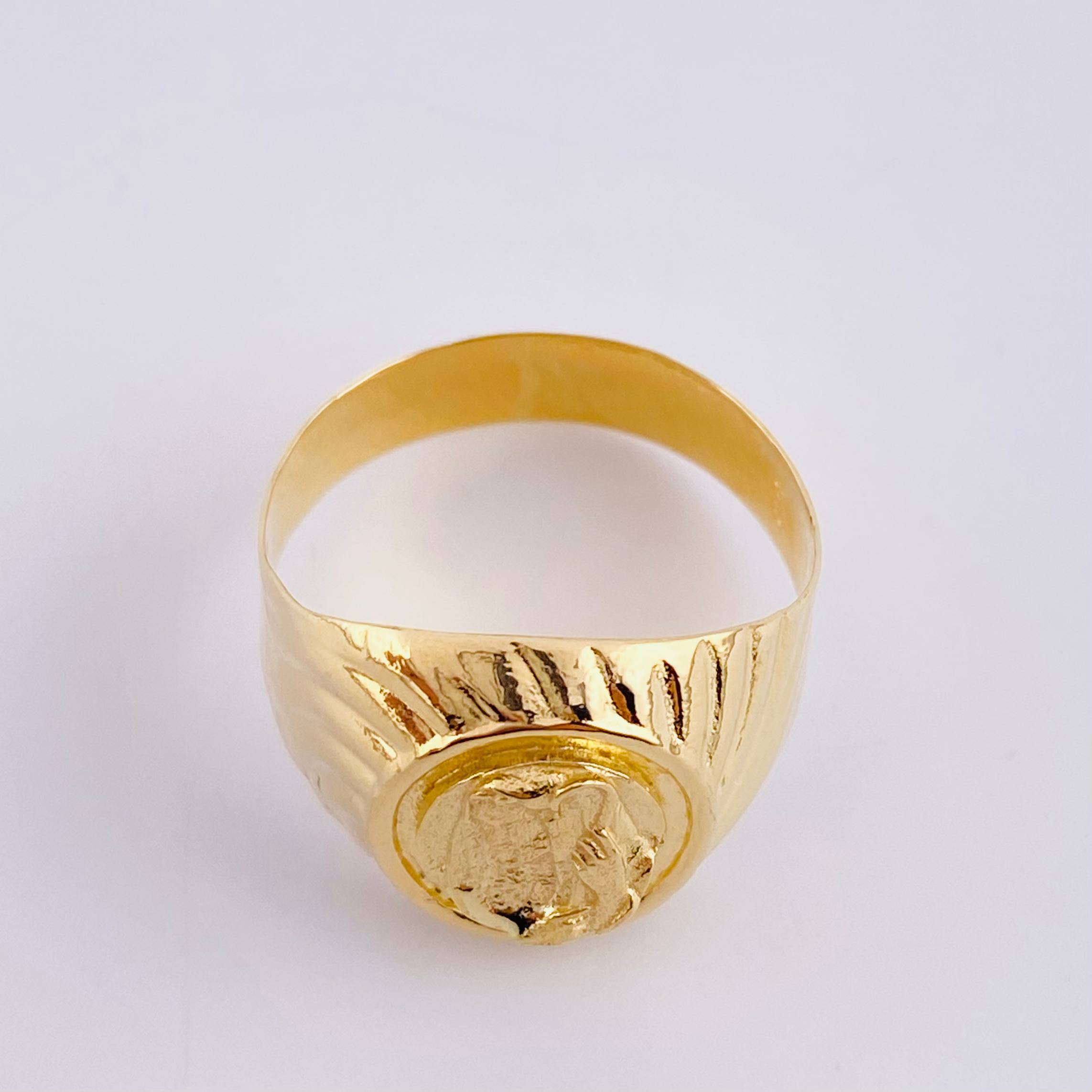 Anillo Sello Jesucristo 3.7g / T8 1/2 Oro Amarillo 18K