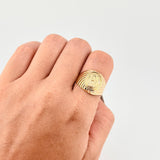 Jesus Christ Signet Ring 3.9g / T10 Yellow Gold 18K