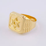 Star of David Signet Ring 3.45g / T9 3/4 18K Yellow Gold