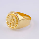 Bordered Ring Virgin of Carmen 3.8g / T11 1/4 Yellow Gold 18K