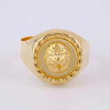 Lion Bordered Signet Ring 3.9g / Size 9 1/2 Yellow Gold 18K