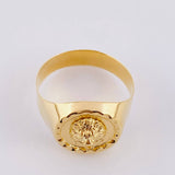 Anillo Sello Bordeado León 3.9g / T11 1/4 Oro Amarillo 18K