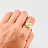 Lion Bordered Signet Ring 3.8g / Size 10 1/4 Yellow Gold 18K