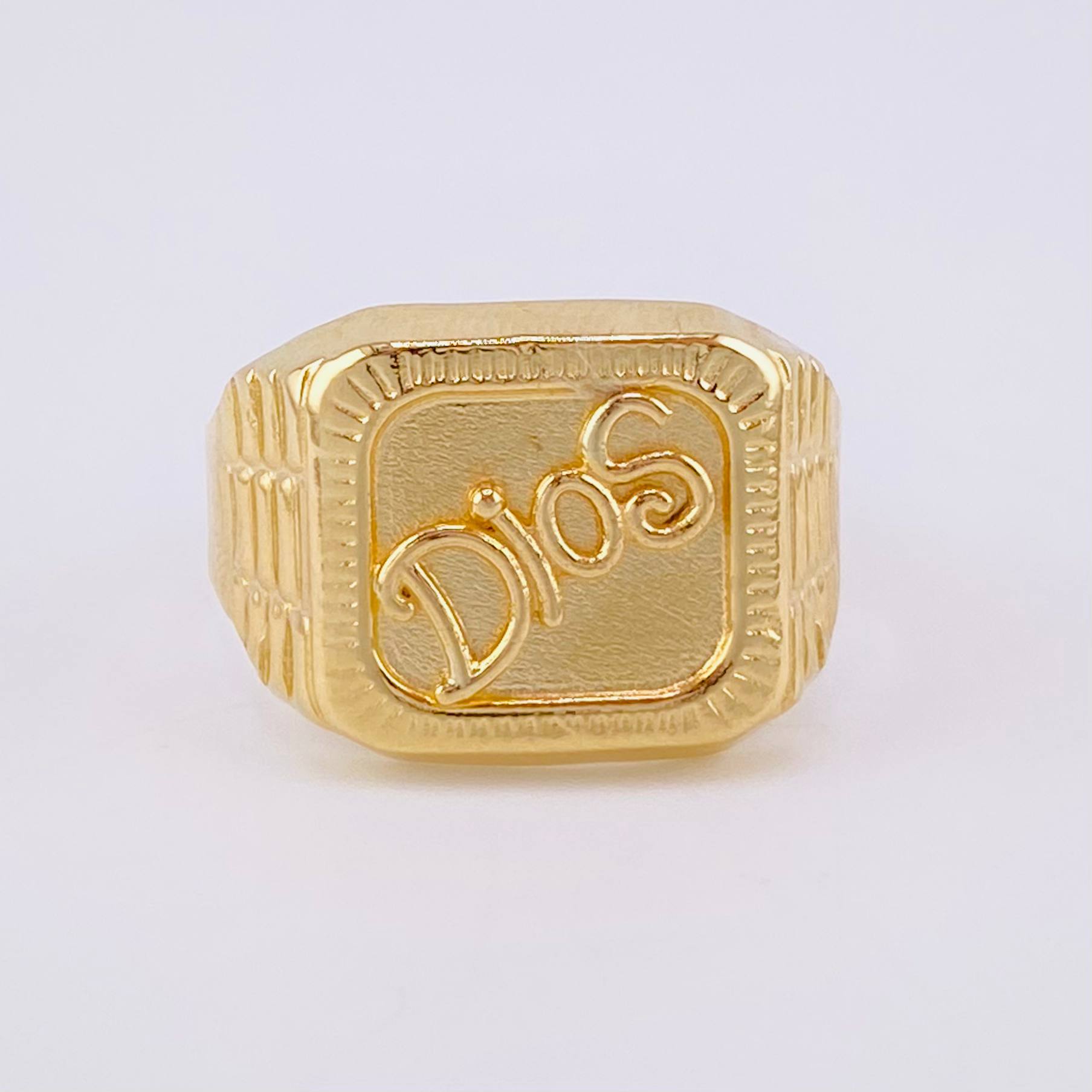 God Signet Ring 3.55g / T10 1/2 Yellow Gold 18K