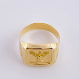 Eagle Bordered Signet Ring 3.35g / Size 10 1/4 Yellow Gold 18K