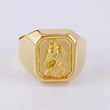Horse Signet Ring 3.9g / T11 Yellow Gold 18K