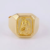 Anillo Sello Caballo 3.8g / T9 1/2 Oro Amarillo 18K