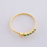 Anillo Carril Estrella Esmeraldas 5pts 1.15g / T6 Oro Amarillo 18K