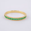 Anillo Carril Tupido Esmeraldas 17pts 1.5g / T6 1/2 Oro Amarillo 18K