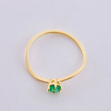 Anillo Solitario Curvo Esmeralda 21pts 1.1g / T6 3/4 Oro Amarillo 18K
