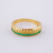 Double Rail Triangular Emerald Ring 15pts 2.95g / T5 3/4 Yellow Gold 18K