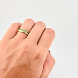 Double Rail Triangular Emerald Ring 15pts 2.95g / T5 3/4 Yellow Gold 18K