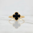 Clover Onyx Bubble Ring 2.05g / T6 1/2 Yellow Gold 18K