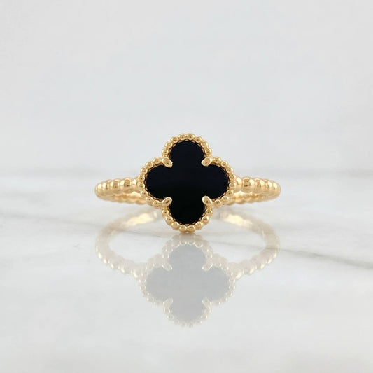 Clover Onyx Bubble Ring 2.05g / T6 1/2 Yellow Gold 18K
