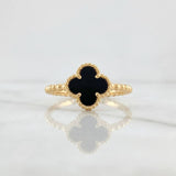 Clover Onyx Bubble Ring 2.05g / T6 1/2 Yellow Gold 18K