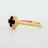 Clover Onyx Bubble Ring 2.05g / T6 1/2 Yellow Gold 18K