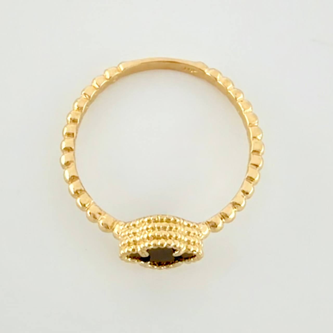 Clover Onyx Bubble Ring 2.05g / T6 1/2 Yellow Gold 18K