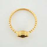Clover Onyx Bubble Ring 2.05g / T6 1/2 Yellow Gold 18K