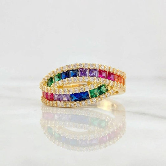 Anillo Carril Cruzados 4.45g / T7 Oro Amarillo 18K