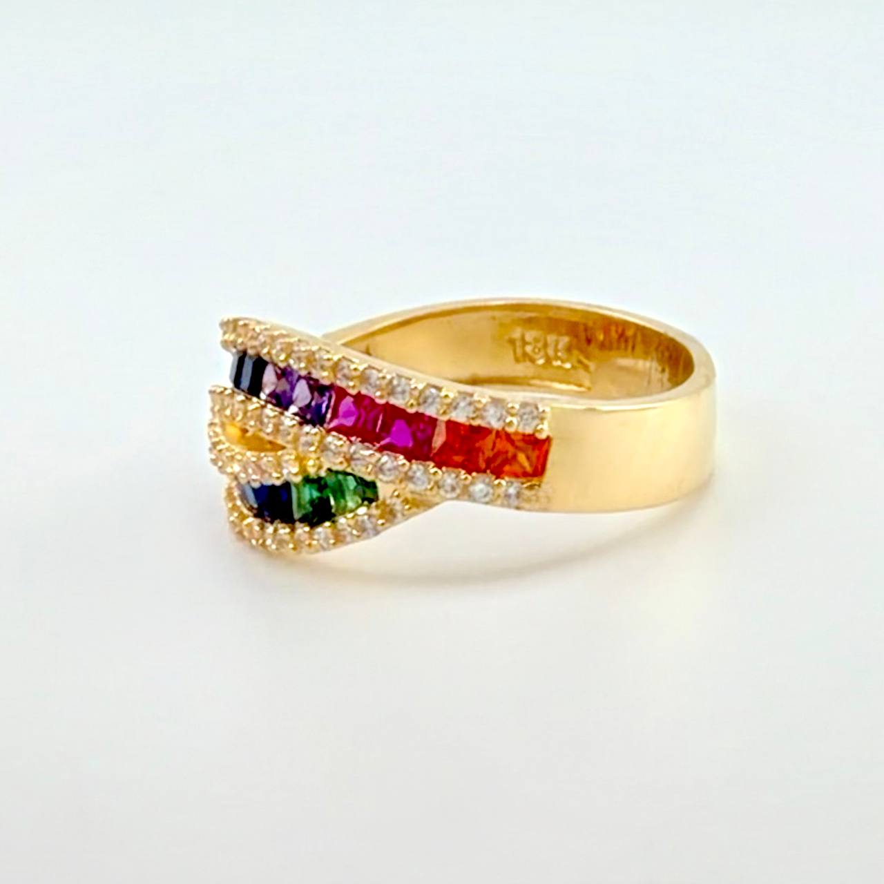 Cross Channel Ring 4.45g / T7 Yellow Gold 18K
