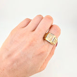 Anillo Cruz Bordeada 8g / T10 3/4 Oro Amarillo 18K
