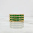 Triple Channel Inlaid Ring 5.3g / Size 7 1/4 Yellow Gold 18K