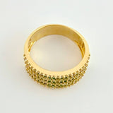 Triple Channel Inlaid Ring 5.3g / Size 7 1/4 Yellow Gold 18K