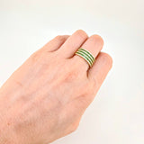 Triple Channel Inlaid Ring 5.3g / Size 7 1/4 Yellow Gold 18K