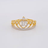 Crown Ring 15's 2.05g / T6 Two-Tone Yellow White Gold 18K
