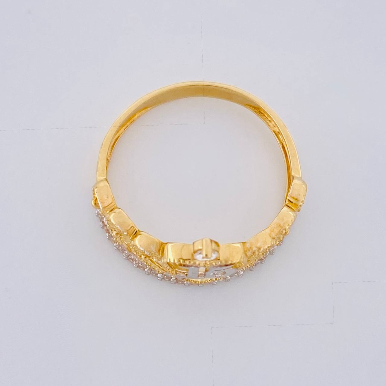 Crown Ring 15's 2.05g / T6 Two-Tone Yellow White Gold 18K