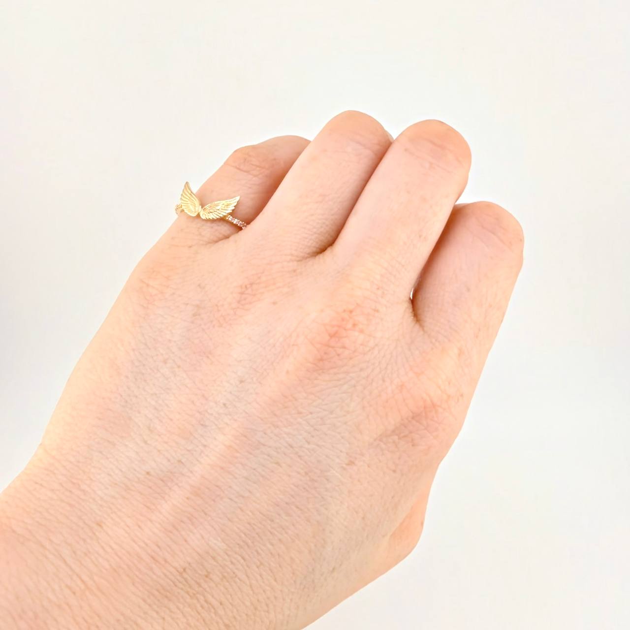 Angel Wings Ring 1.3g / Size 4 3/4 Yellow Gold 18K