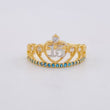 Crown Ring 15's 2.1g / T5 1/2 Two-Tone Yellow White Gold 18K