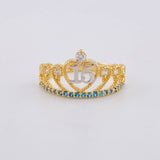 Crown Ring 15's 2.1g / T5 1/2 Two-Tone Yellow White Gold 18K