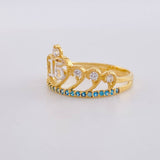 Crown Ring 15's 2.1g / T5 1/2 Two-Tone Yellow White Gold 18K