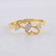 Intertwined Heart Ring 1.4g / T4 1/2 Yellow Gold 18K