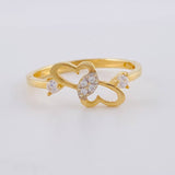 Intertwined Heart Ring 1.4g / T4 1/2 Yellow Gold 18K