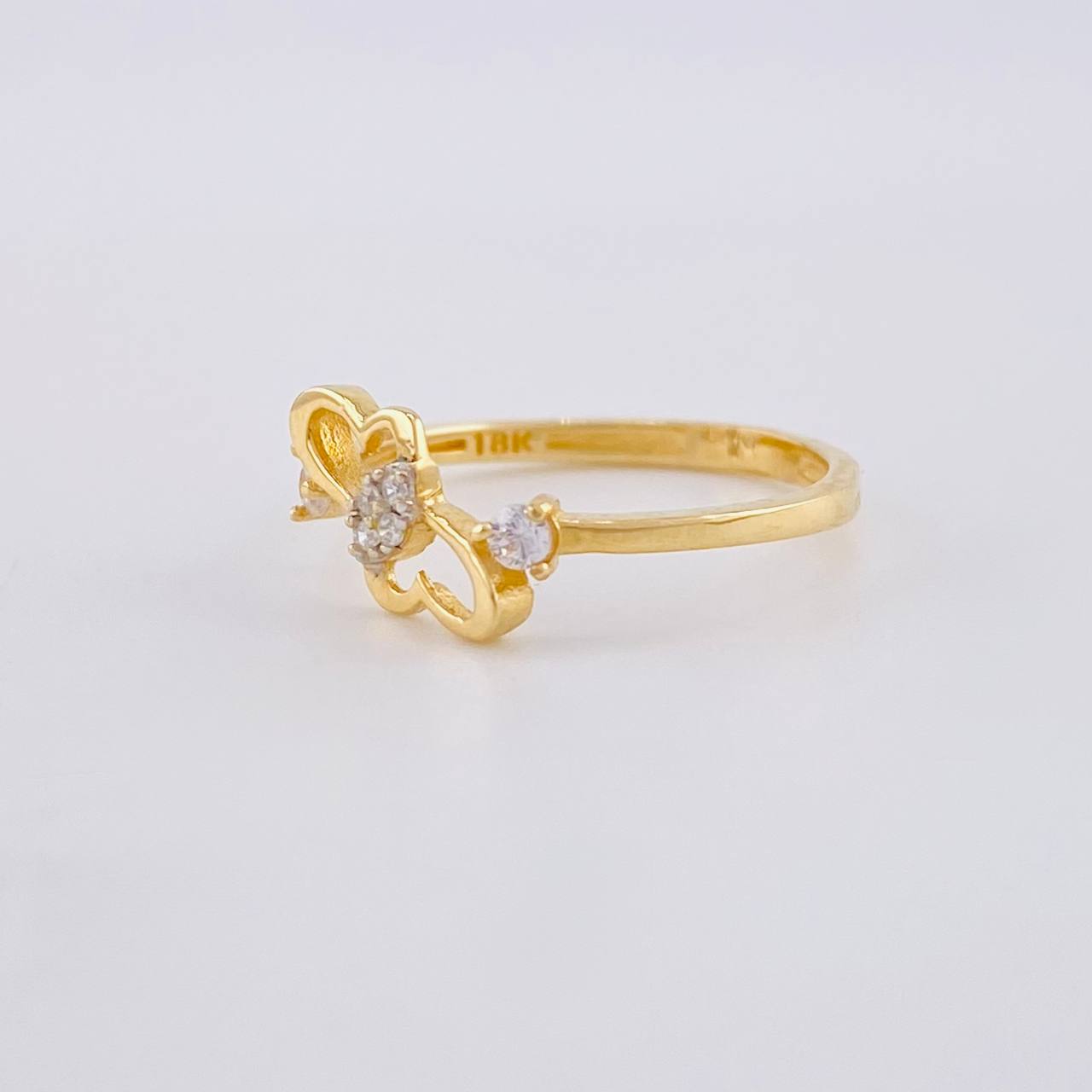 Intertwined Heart Ring 1.4g / T4 1/2 Yellow Gold 18K